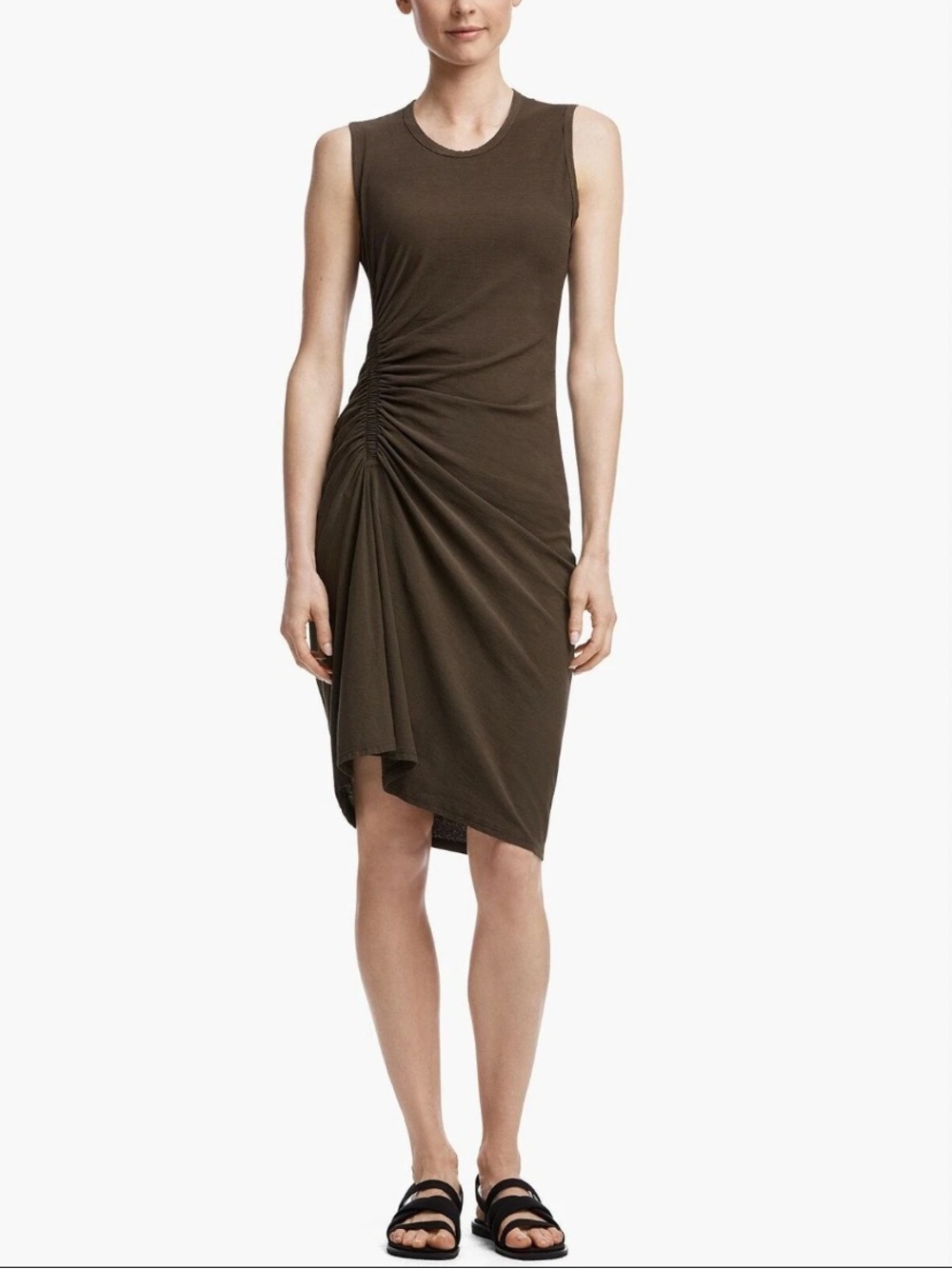 Standard James Perse Spiral Shirred Ruched Tank Dress